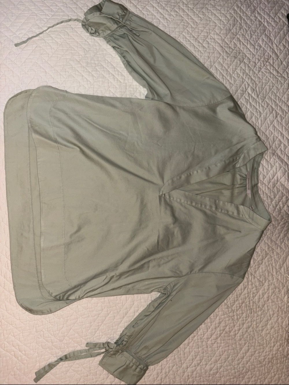 Rebecca Taylor Sage Green Lightweight V-Neck Blouse